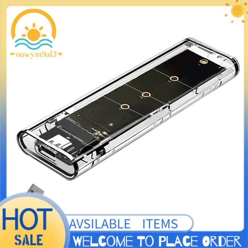 M . 2 NGFF SATA Protocolo Duplo SSD Caso Claro USB Tipo C 10Gbps PCI-E M2 Transparente Gabinete Externo Caixa De Disco R