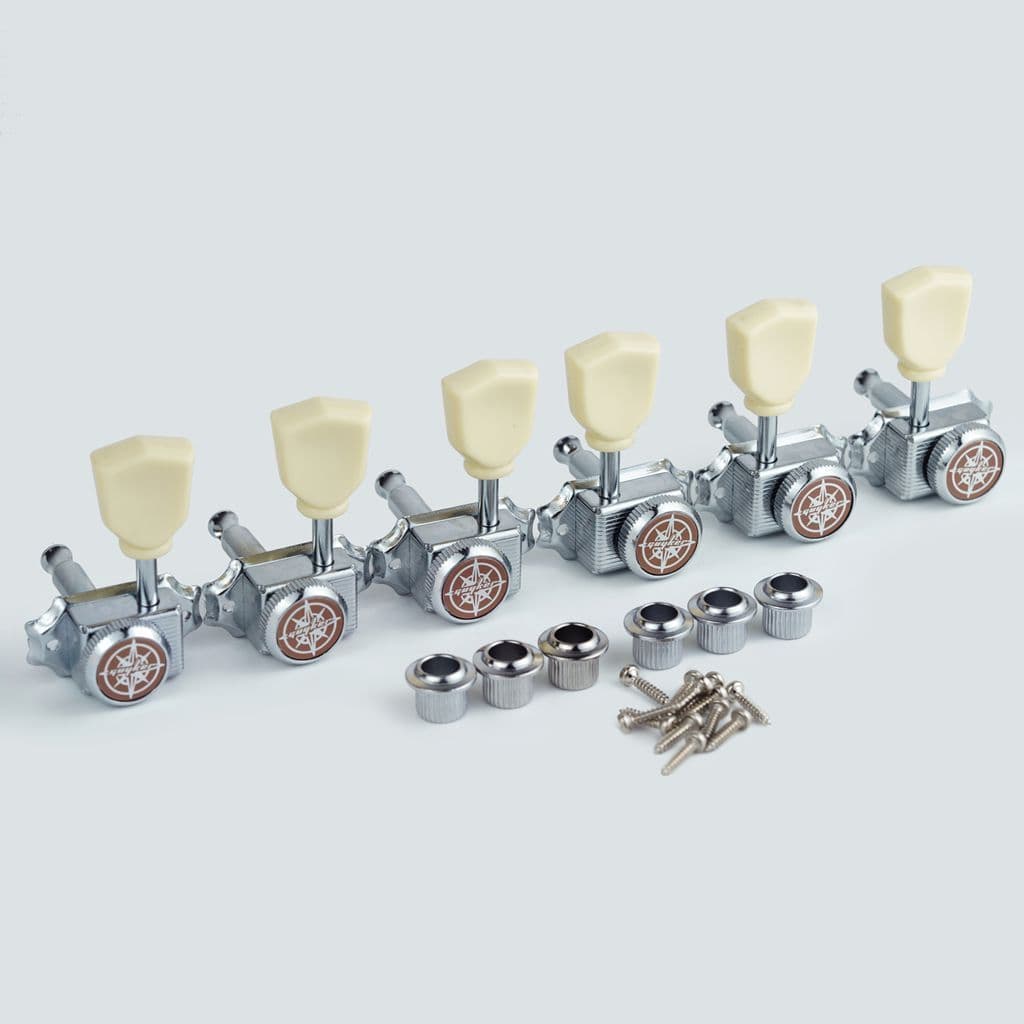1 Conjunto GUYKER Creme Lidar Com Corda De Bloqueio Vintage Deluxe Cabeças Da Máquina Guitarra Elétrica Sintonizadore