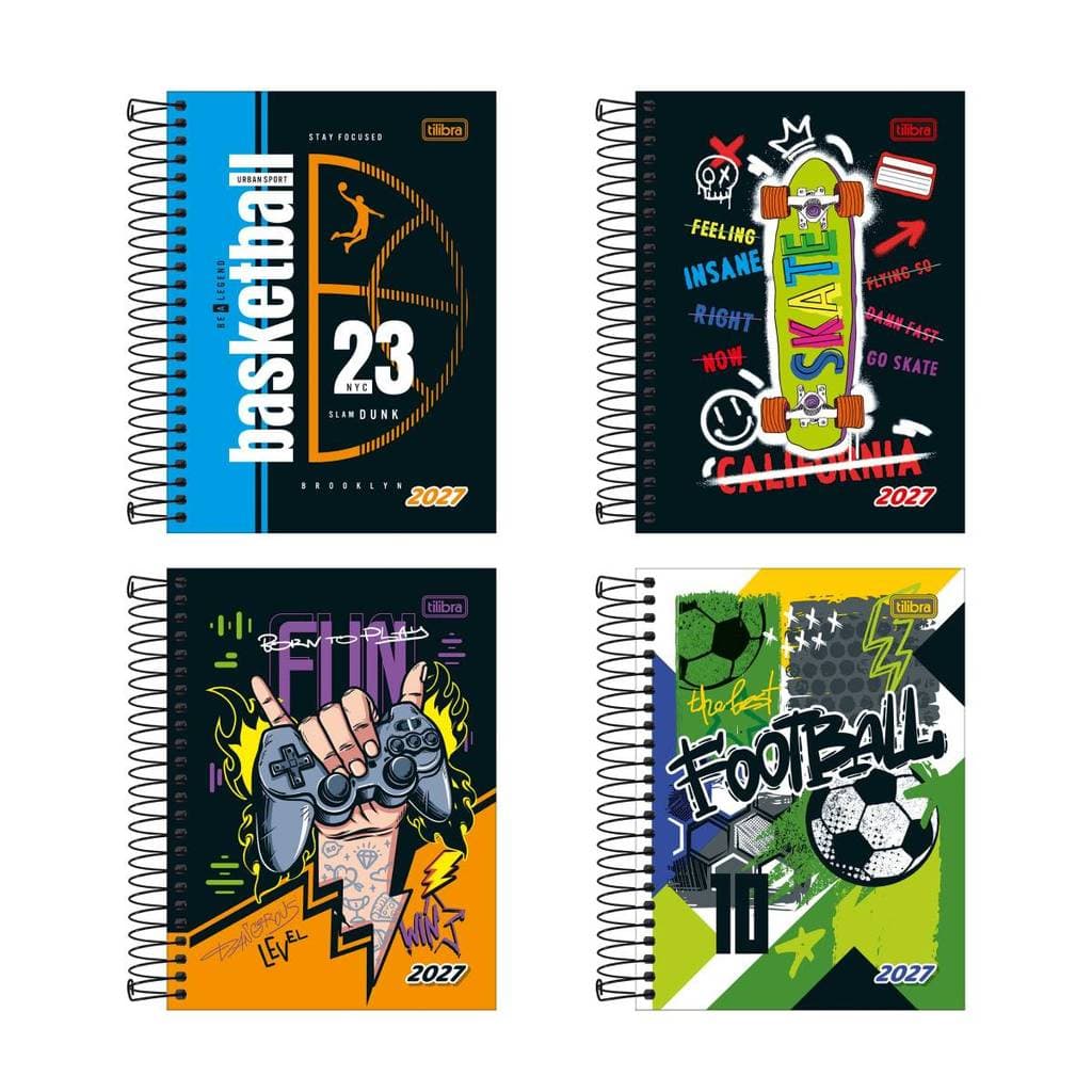 Agenda espiral diária D+ Masculina 2027 Tilibra