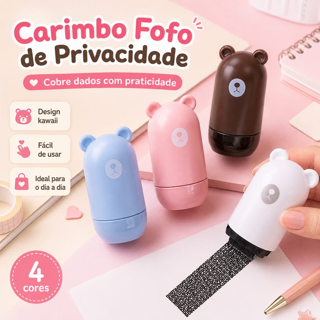 Rolo de Privacidade com Carimbo para Proteger Dados e Ocultar Informações