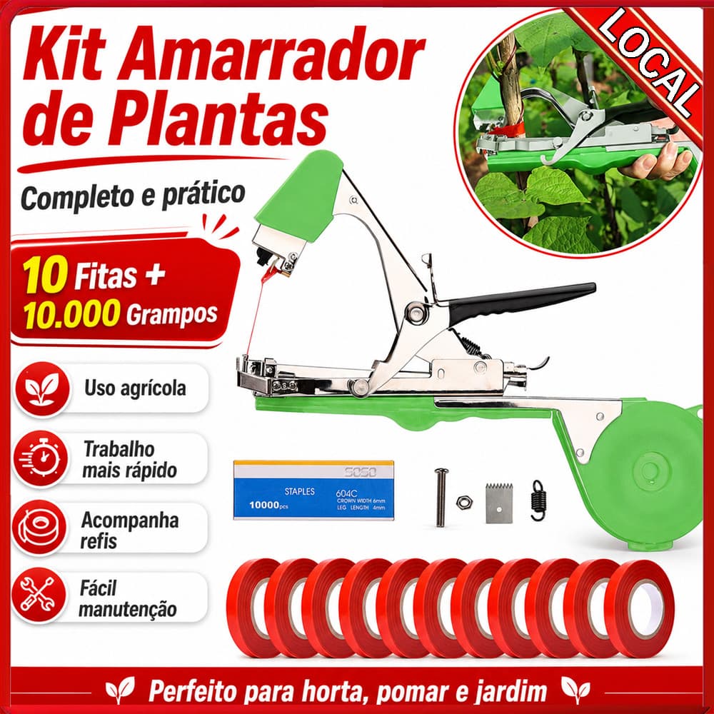 Conjunto de pistola de ligação de culturas agrícolas, ferramenta de Bunding rápida de ramo de tomate e uva