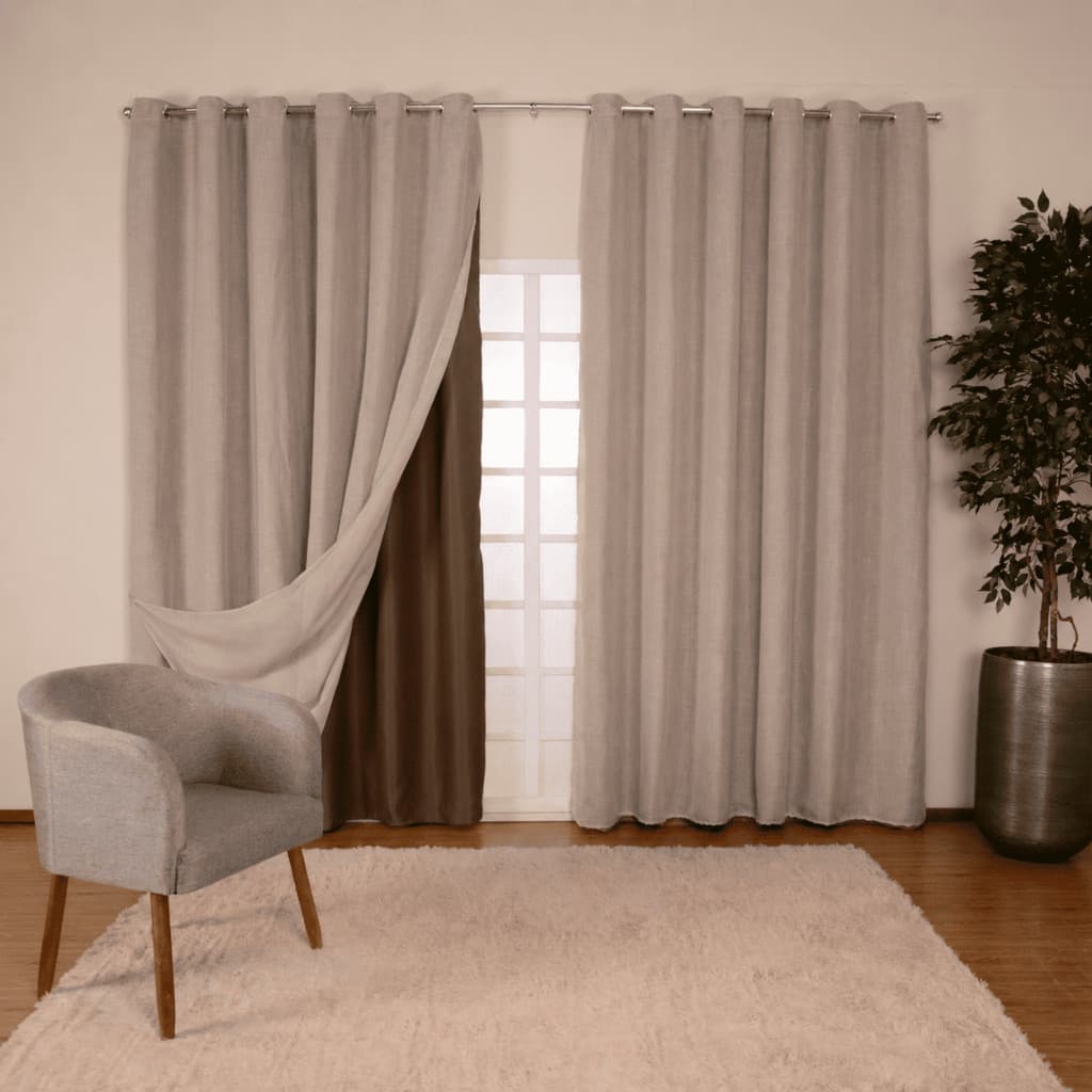 Cortina Gaze de Linho 4,00 x 2,20/2,30/2,40/2,50/2,60/2,70/2,80M Blackout Corta Luz