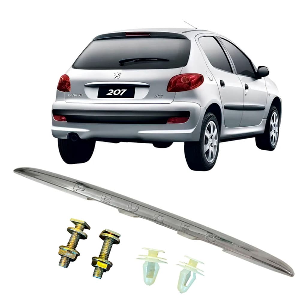 Aplique Friso Cromado Tampa Traseira Peugeot 206 207 Novo