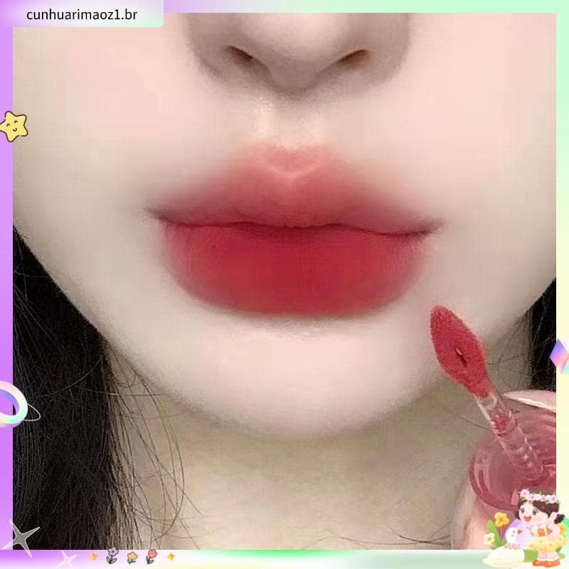 Bonito querido urso morango urso lábio esmalte fosco veludo fosco lama labial copo antiaderente não-desbotamento batom c