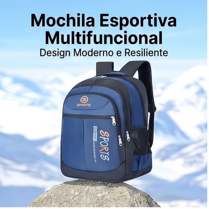 Mochila Esportiva Multifuncional 4 Cores – Resistente Leve e com Múltiplos Compartimentos para Viagens Escola e Trabalho