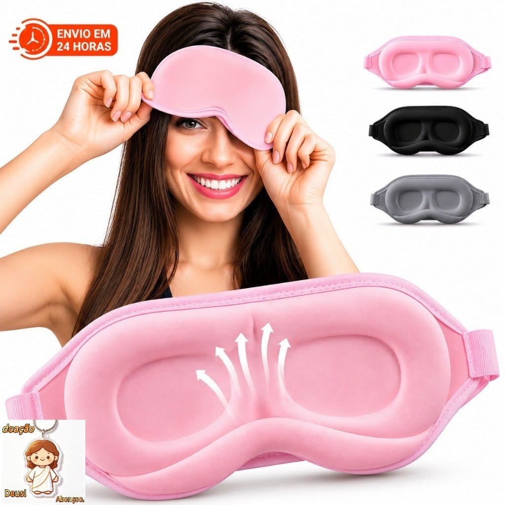 Mascara de Dormir 3D Mascara Para Dormir 100% Bloqueio de Luz Com Alça Ajustável Venda Noturna