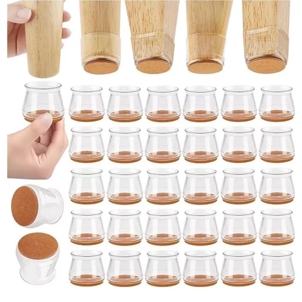 Kit de 16 Peças de Protetores de Silicone para Pés de Cadeiras e Mesas