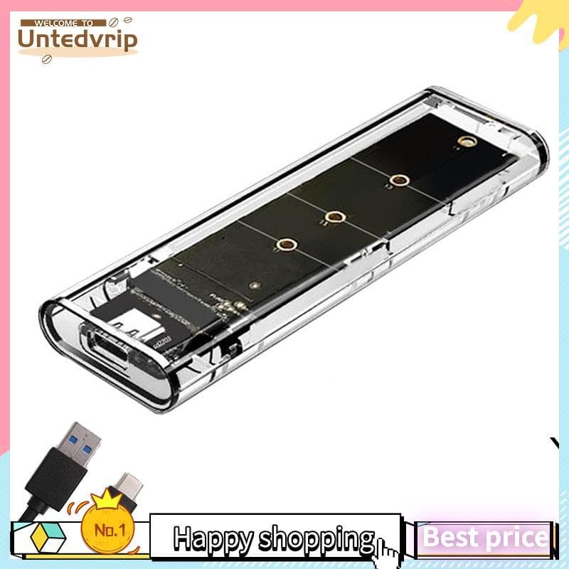 M . 2 NGFF SATA Protocolo Duplo SSD Caso Claro USB Tipo C 10Gbps PCI-E M2 Transparente Gabinete Externo Caixa De Disco R