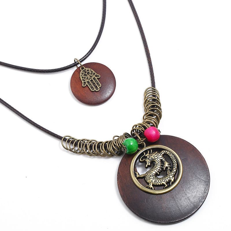 Colar retrô transfronteiriço simples longo liga de Bronze dragão colar exclusivo feminino suéter corrente