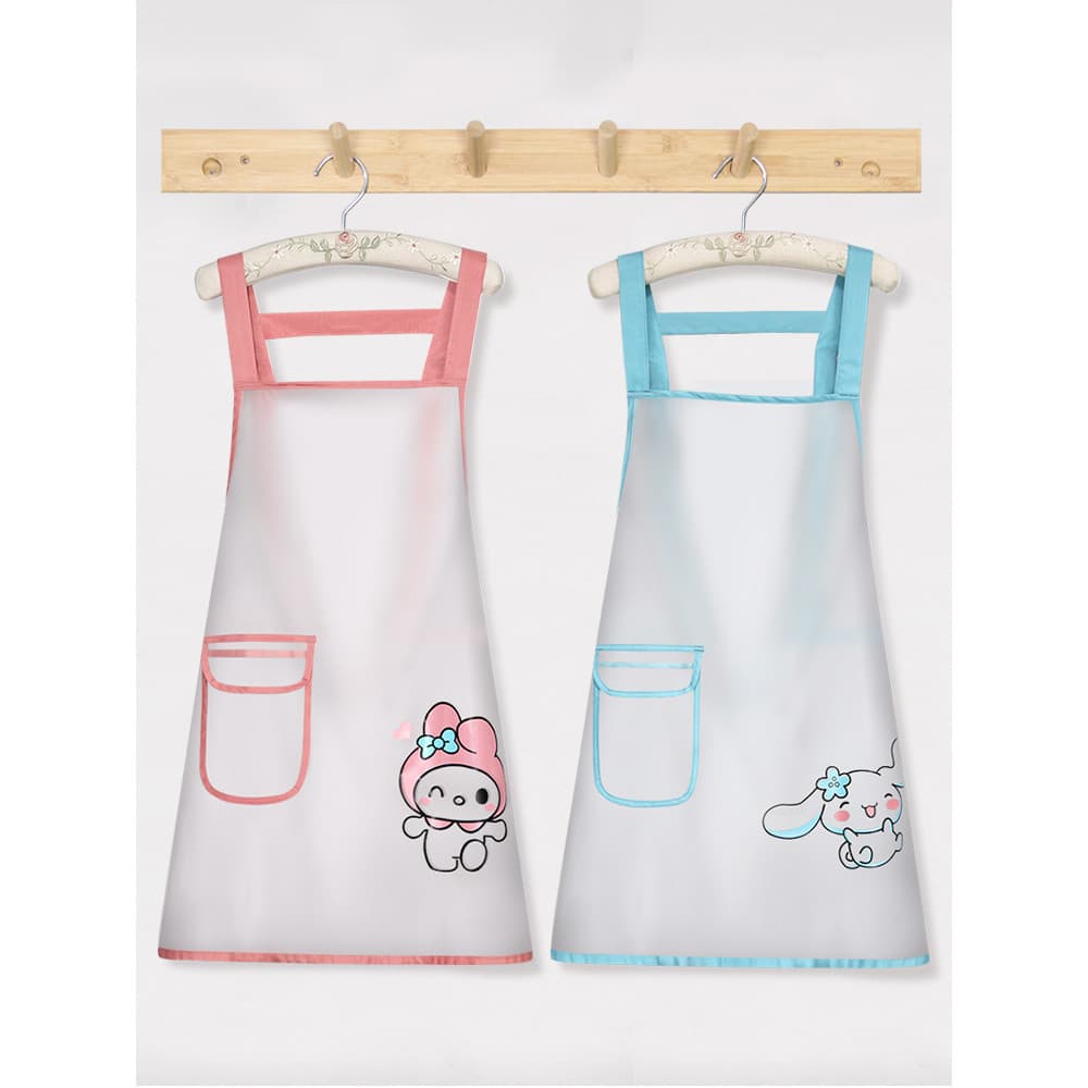 2026 novo estilo avental transparente feminino casa impermeável à prova de óleo roupas de trabalho cozinha cozinhar Cate