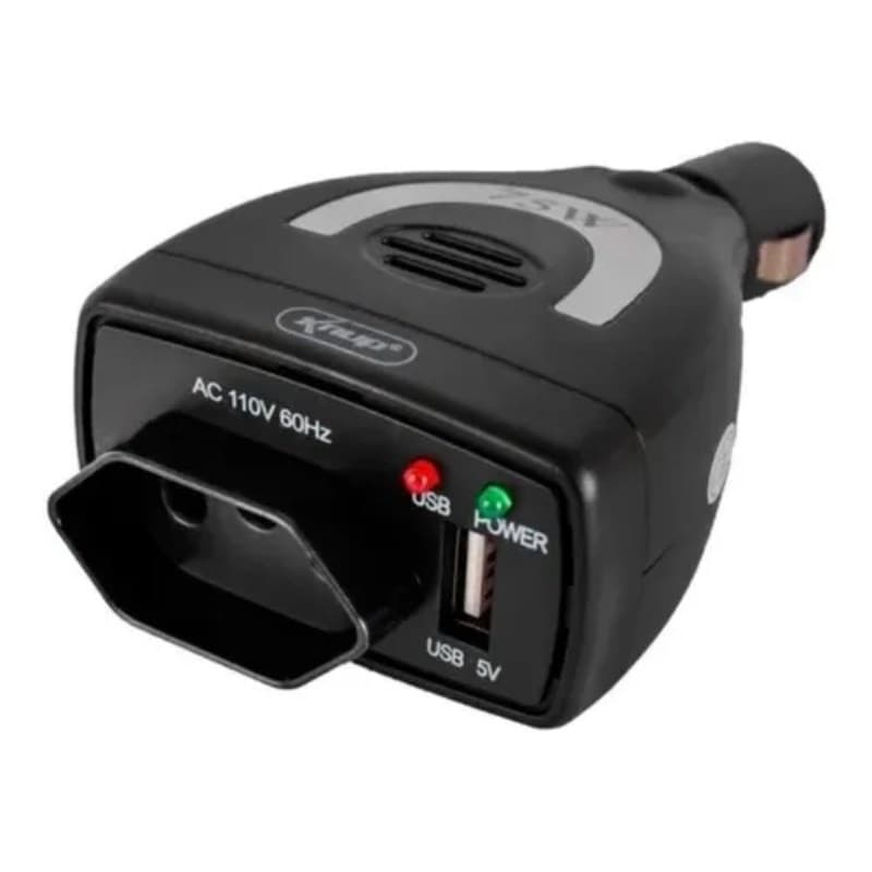 Inversor De Potência Automotivo Tomada 12v Para 110v 75 Watts Ligue Qualquer Equipamento no Carro