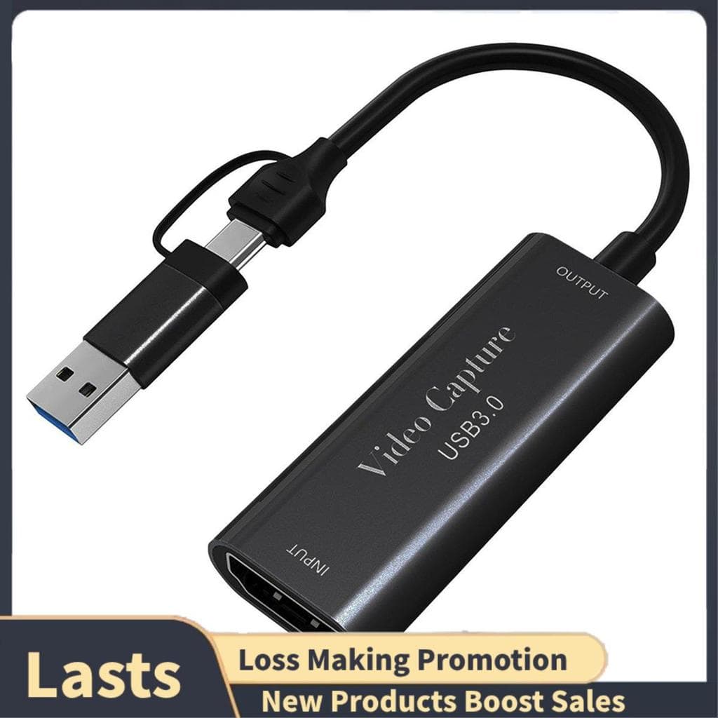 Placa De Captura De Vídeo USB3.0 4K-Compatível Com 1080P 60fps USB Tipo C Gravação Para Streaming De Jogos Transmissão A