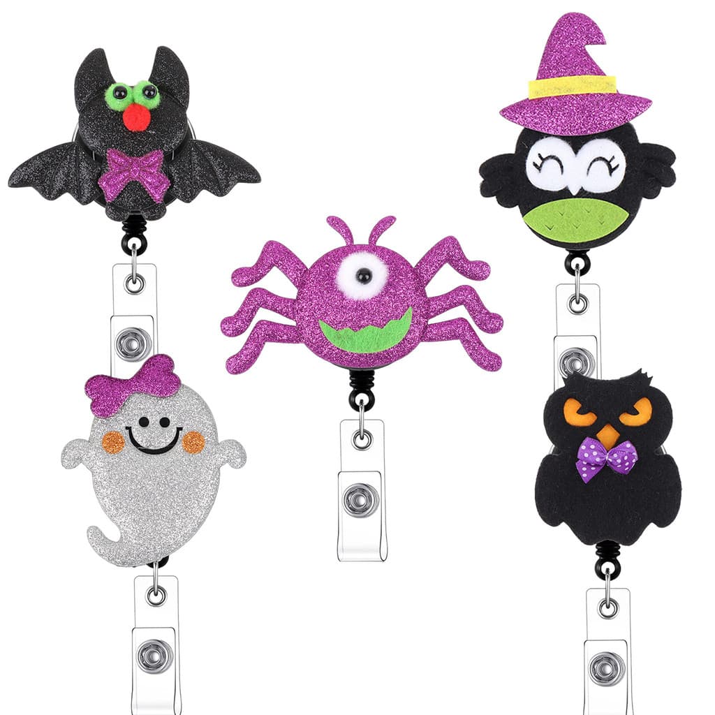 [Estoque pronto] Halloween novo estilo série Flash morcego aranha coruja fácil puxar fivela retrátil médico enfermeira I