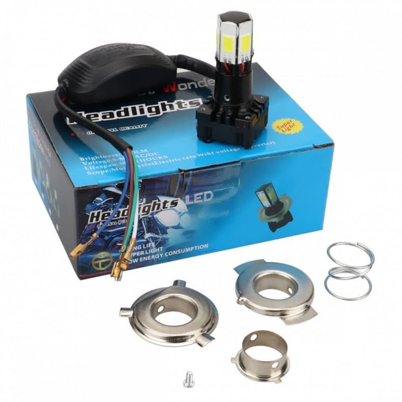 Farol Universal para Motocicleta com 6 Lâmpadas LED 40W 6500K Luz Branca de Alta e Baixa Intensidade, Lâmpadas LED à Pro