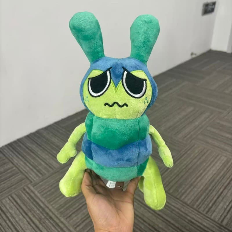 Série de lagartas de pelúcia infantil em verde escuro, presente exclusivo da World BWRK.