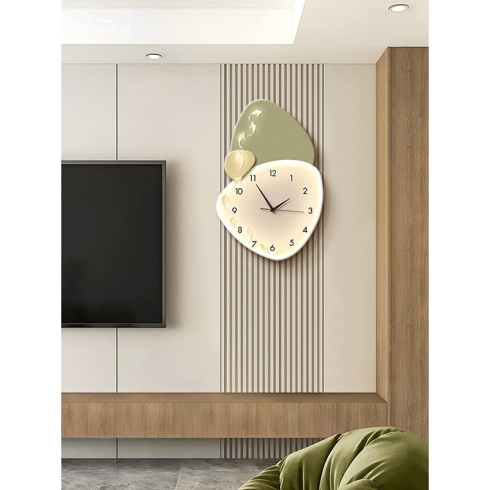 Relógio de parede sala estar tempo de correr 2026 novo estilo silencioso TV fundo relógio parede restaurante estilo crem