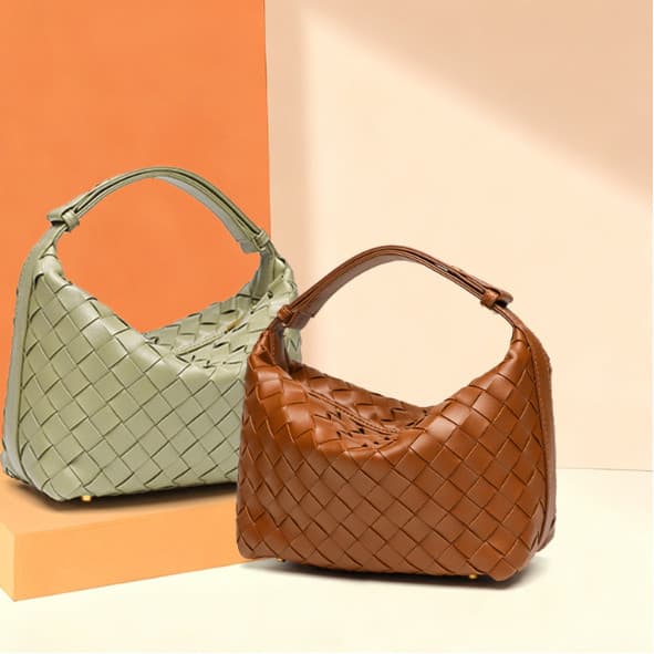 Bolsa de Tecida à Mão,Bolsa Feminina,Elegante e Versátil,Fresca e Texturizada,Bolsa de Ombro Único