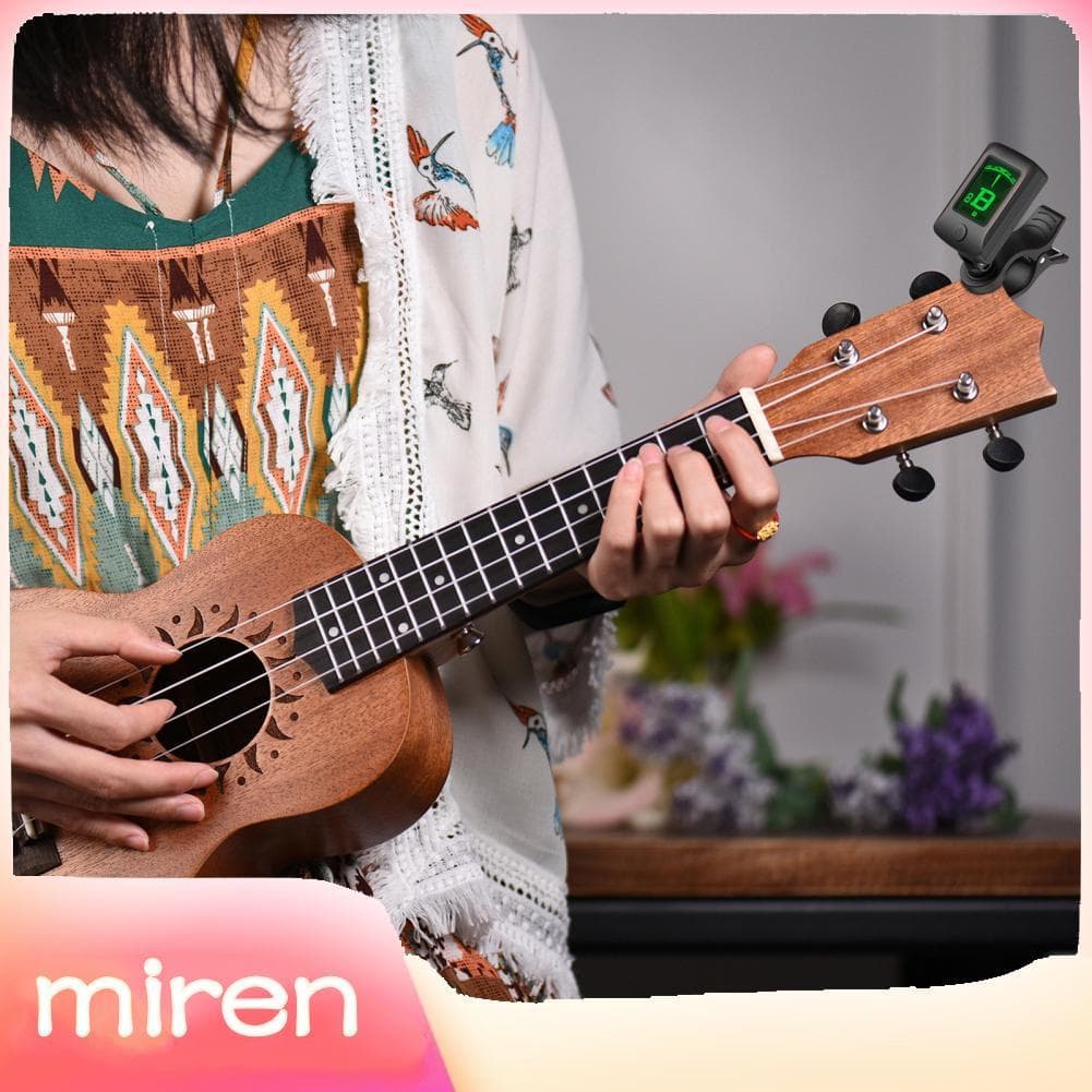 miren.br AT-07 Afinador Eletrônico Digital com Clipe Tela LCD para Guitarra Baixo Cromático Ukulele C/D Violino