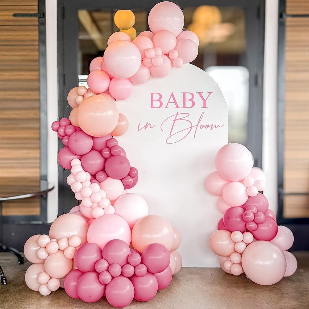 PartyXpress Kit de Arco de Balões Rosa Empoeirado com 141 Peças e Balões Rosa Pastel para Chá de Bebê, Aniversário de Me