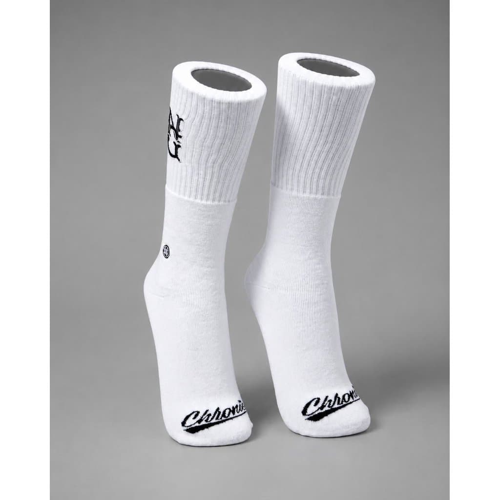 Meia Cano Alto Chronic NG Bordado Streetwear Algodão Premium  Unissex