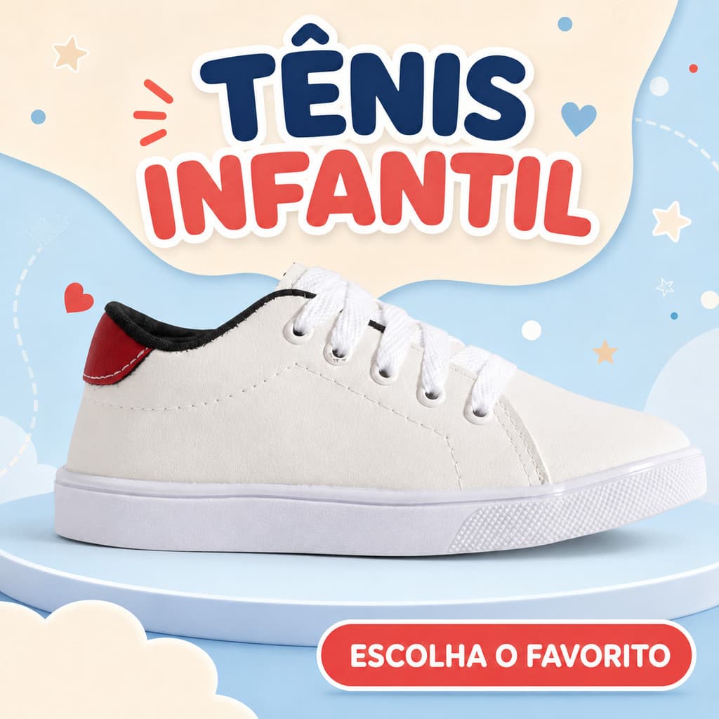Tênis Infantil Casual Confortável Leve Resistente Couro Sintético Ideal Para Passeio e Escola Diária 19/34