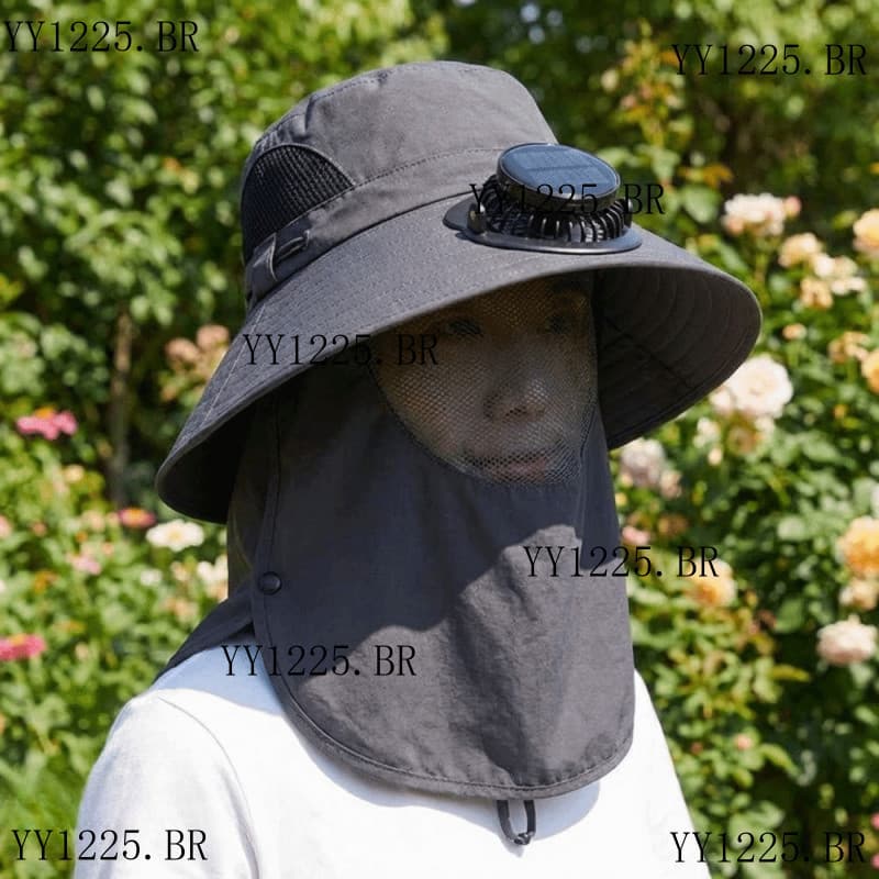 BLUEVELVET1 Chapéu De Proteção Solar Para Pesca , Ventilador Recarregável Ajustável Portátil , De Longa Duração