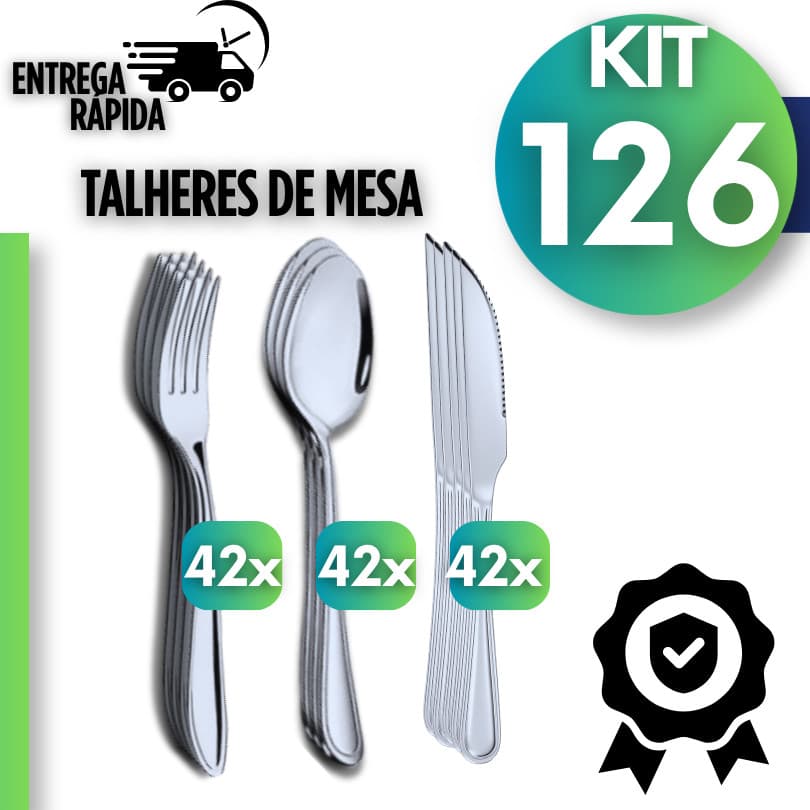 Talheres de Mesa em Aço Inox Completo para Cozinha Restaurante e Eventos
