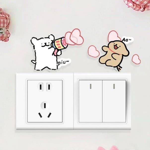 Capa para interruptor, adesivo de parede, capa para painel de tomada, decoração de parede fofa para interruptores de luz
