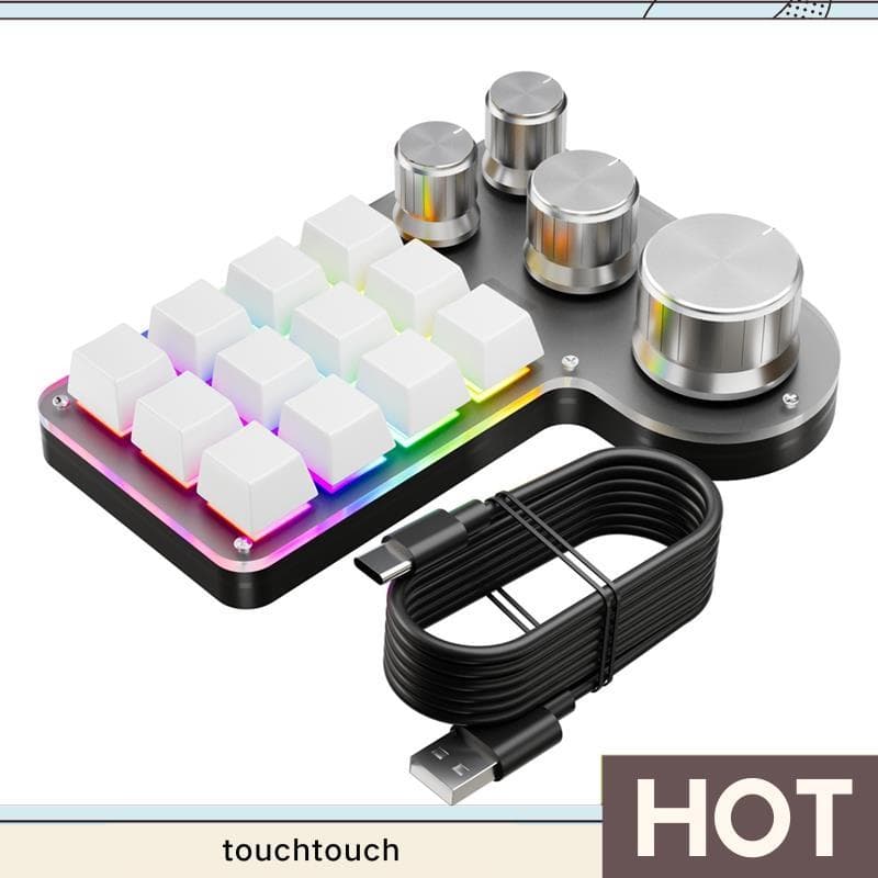 Teclado Macro Personalizado , 12 Teclas , 4 Botões , Mini Mecânico USB , Programação , Para Jogos , touchtouch1 . br