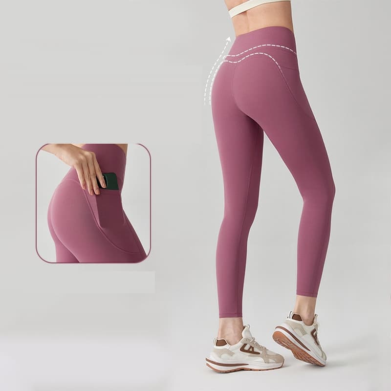Calças de Yoga de Cintura Alta e Efeito Levanta Bumbum para Mulheres, Calças até o Tornozelo com Bolsos, Calças de Fitne