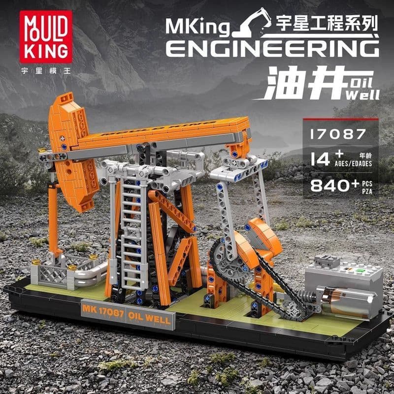 Yuxing 17087 máquina de poço de óleo elétrico montagem de controle remoto brinquedos bloco de construção modelo ornament