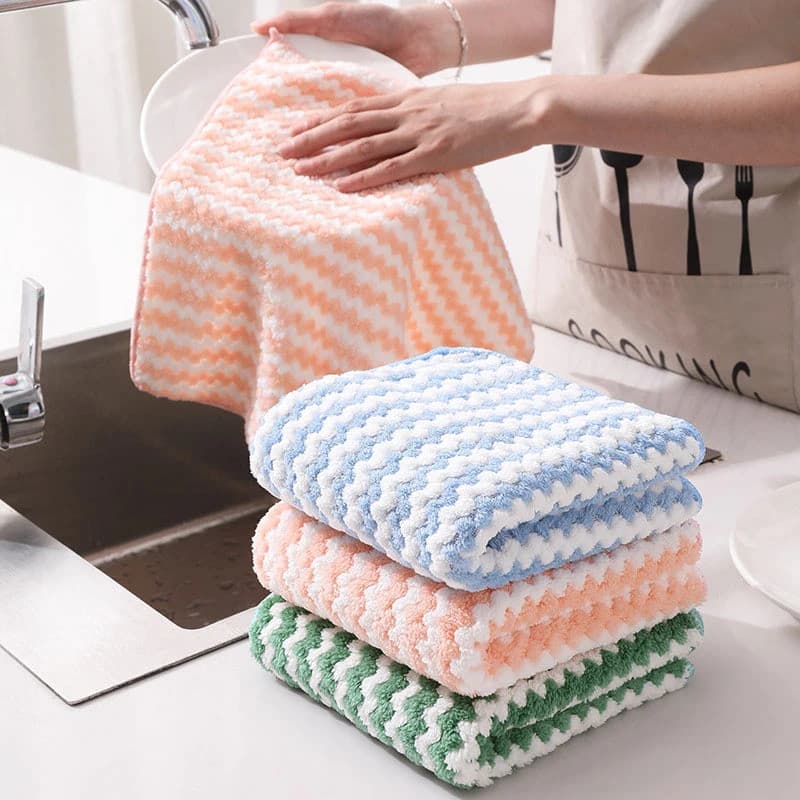 5/10 peças de pano de microfibra para cozinha, super absorvente, pano de limpeza antiaderente, panos para limpeza de óle