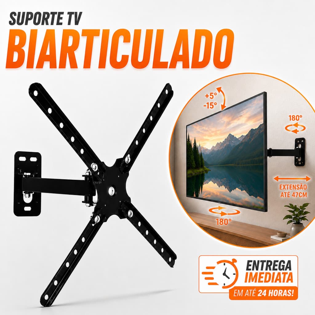 Suporte TV SMART/LED/LCD/Plasma Monitor Bi Articulado para Parede 10 a 60 polegadas