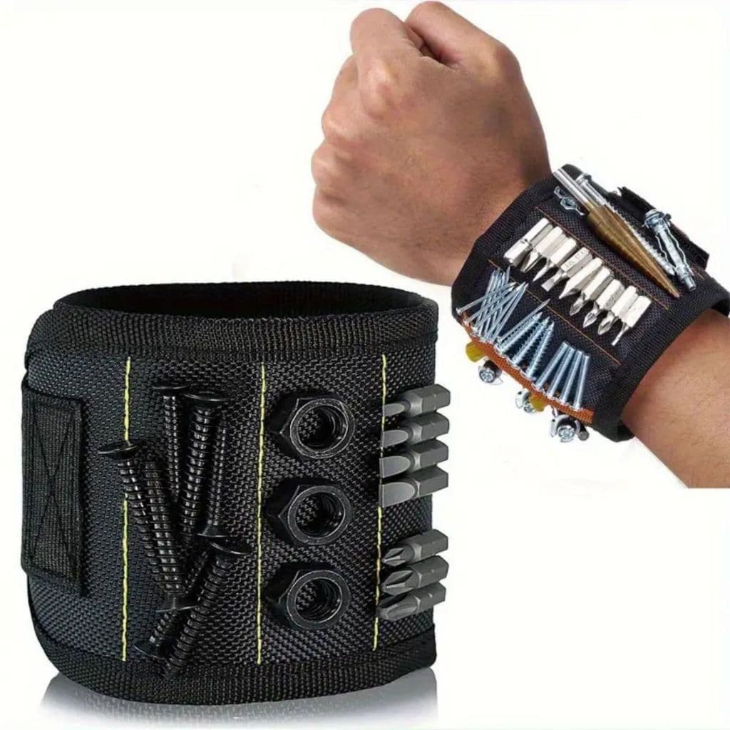 Pulseira de Imã Magnética Porta Parafusos, Porcas, Bits, Pregos, Pequenas Ferramentas, Bracelete Magnético