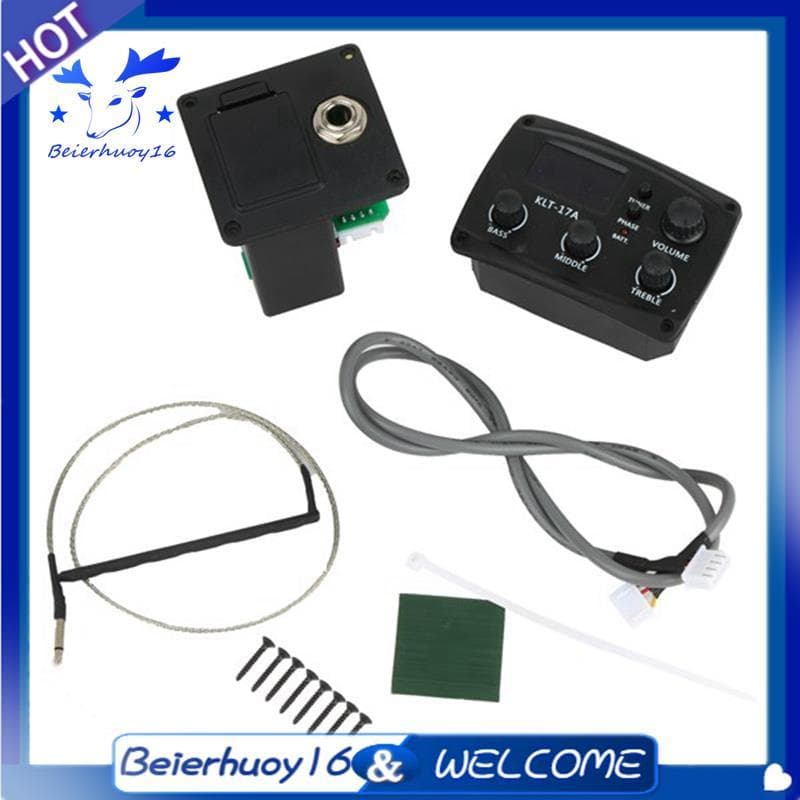 - 17A Pré-Amplificador EQ De Guitarra Acústica Com Afinador De Procedimento Digital Equalizador De 3 Bandas Captador