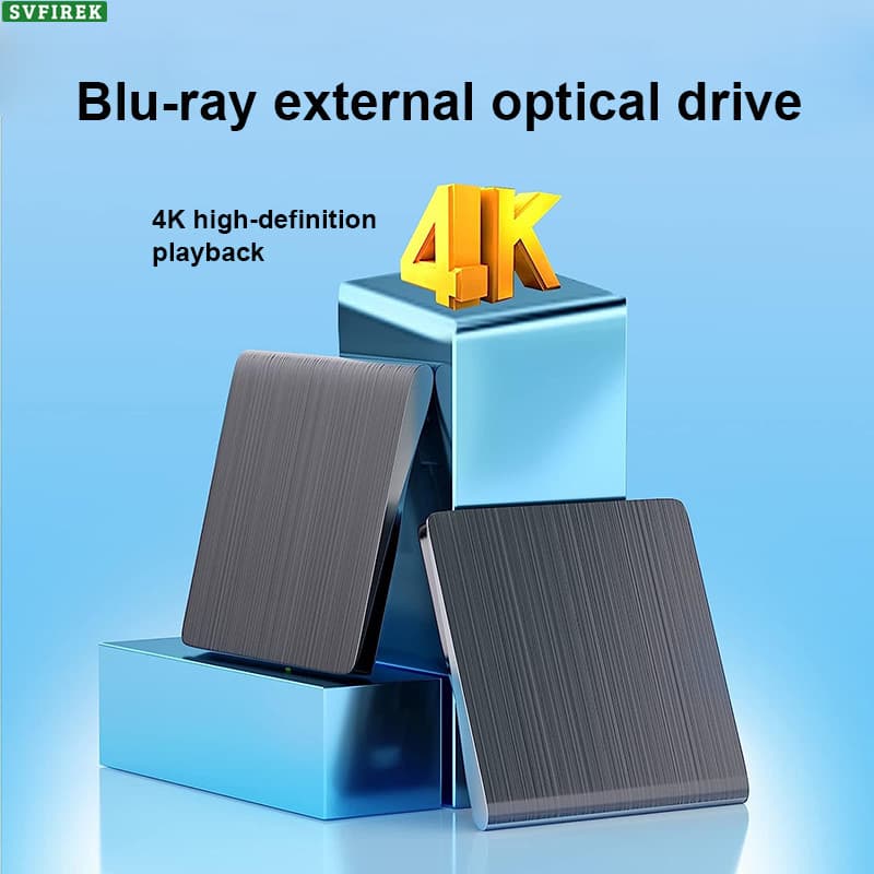 Unidade Blu-ray Externa Leitor Gravador De CD DVD Externo USB 3.0 Tipo-C /