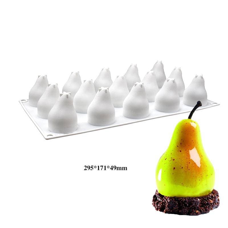 15 Cavidade Forma De Pêra 3D Silicone Bolo Molde De Cozimento Para Mousse Trufa Brownies Pan Moldes Pastelaria Ferrament