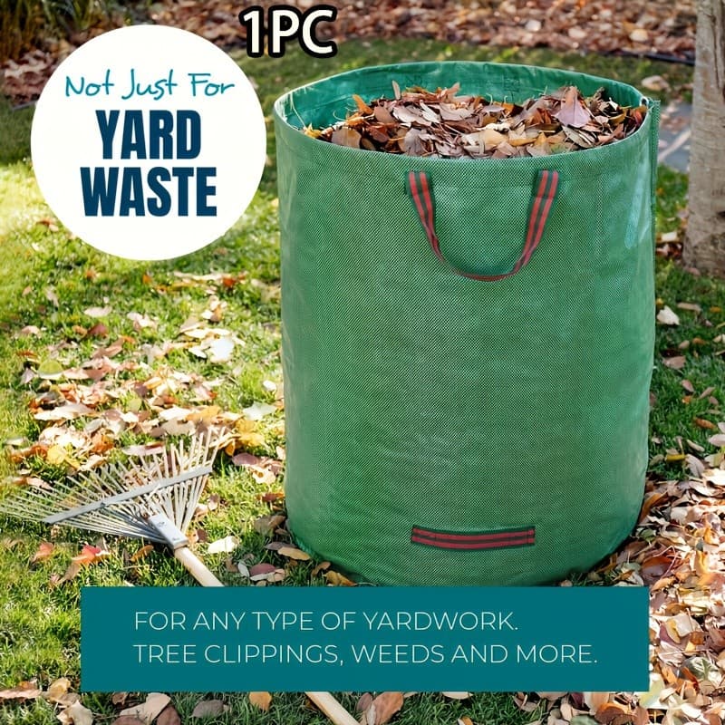 1pcs Sacos De Lixo De Jardim Reutilizáveis Com Alças-Material PP Durável Para Recortes De Quintal , Folhas E Plantas-Ver