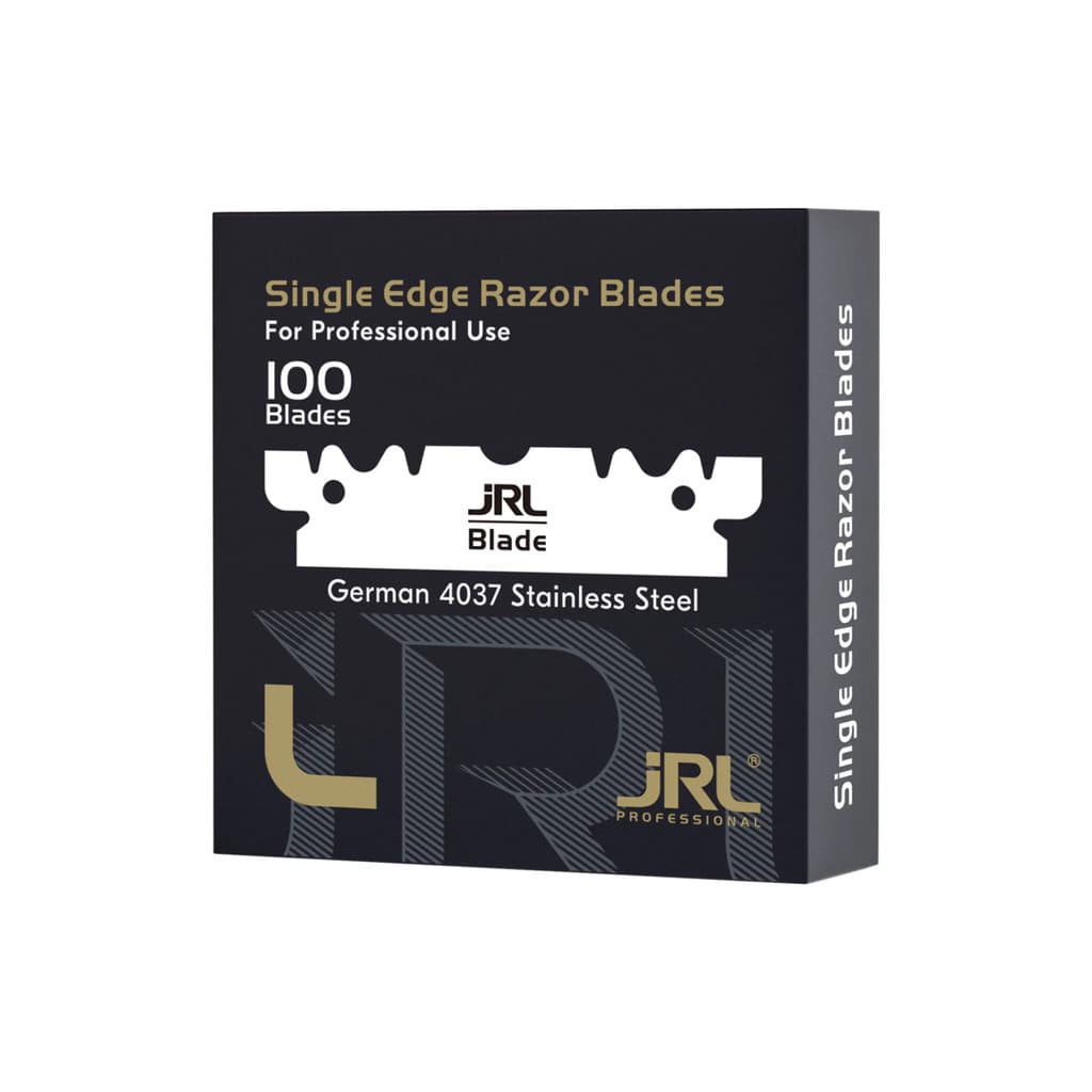 100 Lâminas Gilete Para Navalhete JRL Professional Single Edge Fio Único Aço Alemão