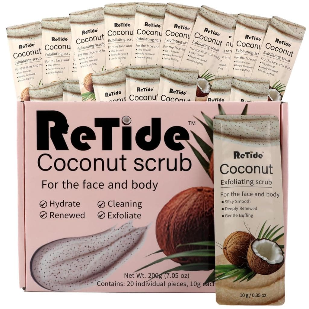 Esfoliante corporal de coco, Esfoliante de açúcar, 20 unidades - presentes de autocuidado para mulheres, Essenciais de v