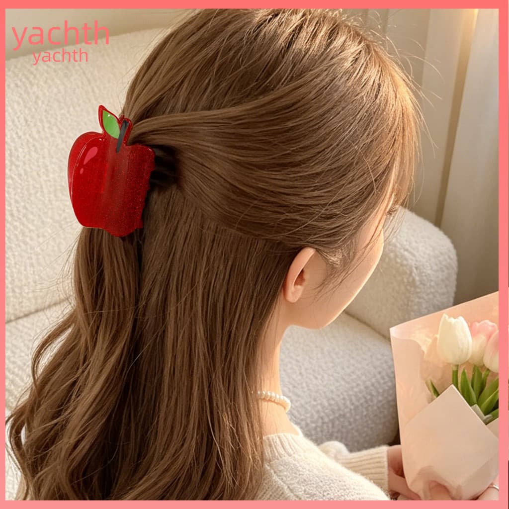 Elastic Tooth Hair Clip Three-dimensional Claw Women’s Anti-slip Strong Grip 3d Cat Fruit Design Pearlescent Glitter f