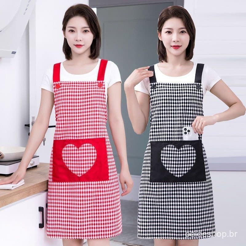Avental De Algodão Estilo Coreano Para Mulheres , Elegante Resistente A Manchas E À Prova De Óleo Uso Em Cozinha Domésti