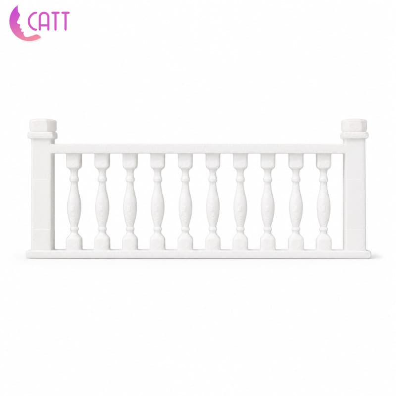 [Dadada2] Trilhos De Cerca Impressos Em 3D Miniatura Para Casa De Bonecas E Diorama Marrom Semelhante A Madeira