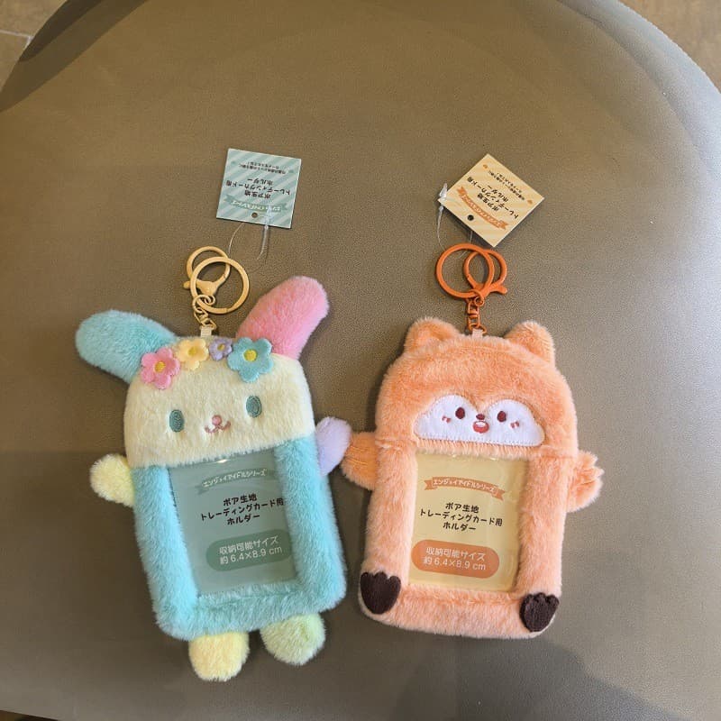 Pingente de porta-cartões japonês Sanrio Flower Rabbit, cartão de ônibus, bolsa de armazenamento de cartão estrela, port