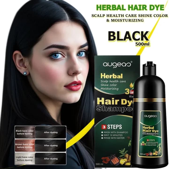 30ml/500ml Augeas Shampoo De Tintura De Cabelo Para Homens E Mulheres Cobertura Cinza De Ervas Naturais