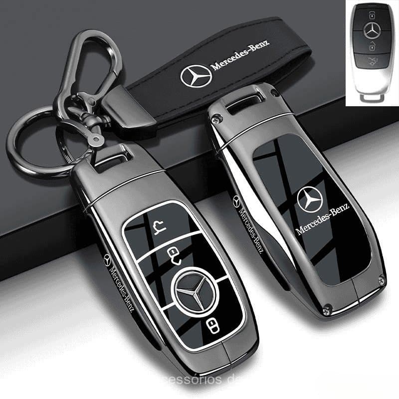 Capa de Chave Remota de Carro em Liga de Zinco para Mercedes Benz Classe A, C, E, G, GLC, CLE, CLA, GLB, GLS, W177, W205