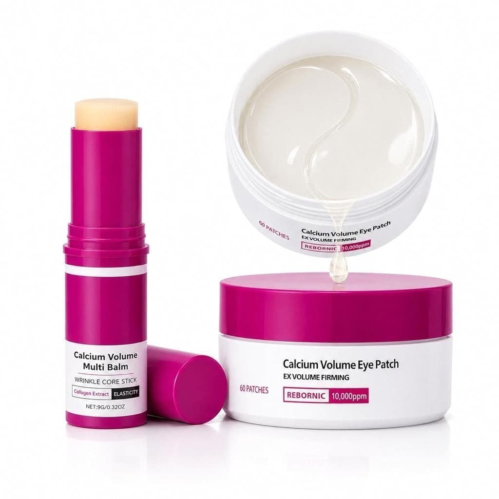 EyeCareDuo – Creme Multifuncional para Cuidado dos Olhos com Cálcio + Patches Oculares de Hidrogel 60 peças (30 pares),