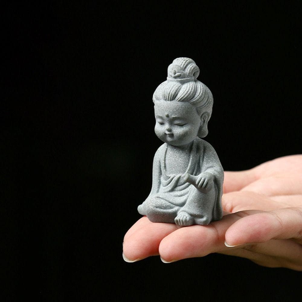 HUINET Estátuas De Buda De Aquário , Animal De Estimação De Chá Arenito Bonito , Mini Bonecas Delicadas DIY Estátua Desk