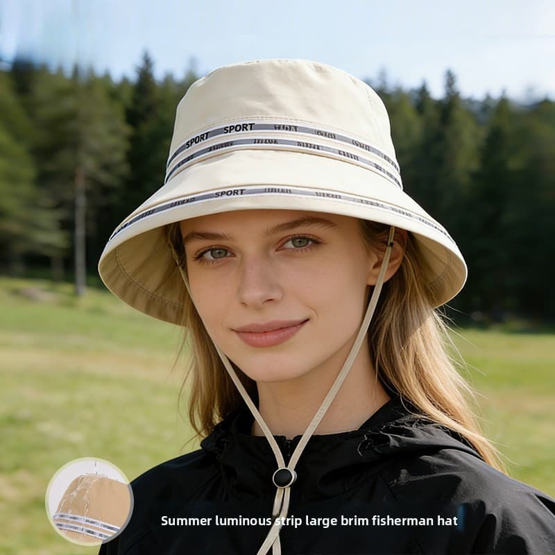 Primavera verão ao ar livre tira reflexiva grande borda chapéu de sol montanhismo pesca de secagem rápida à prova dwater