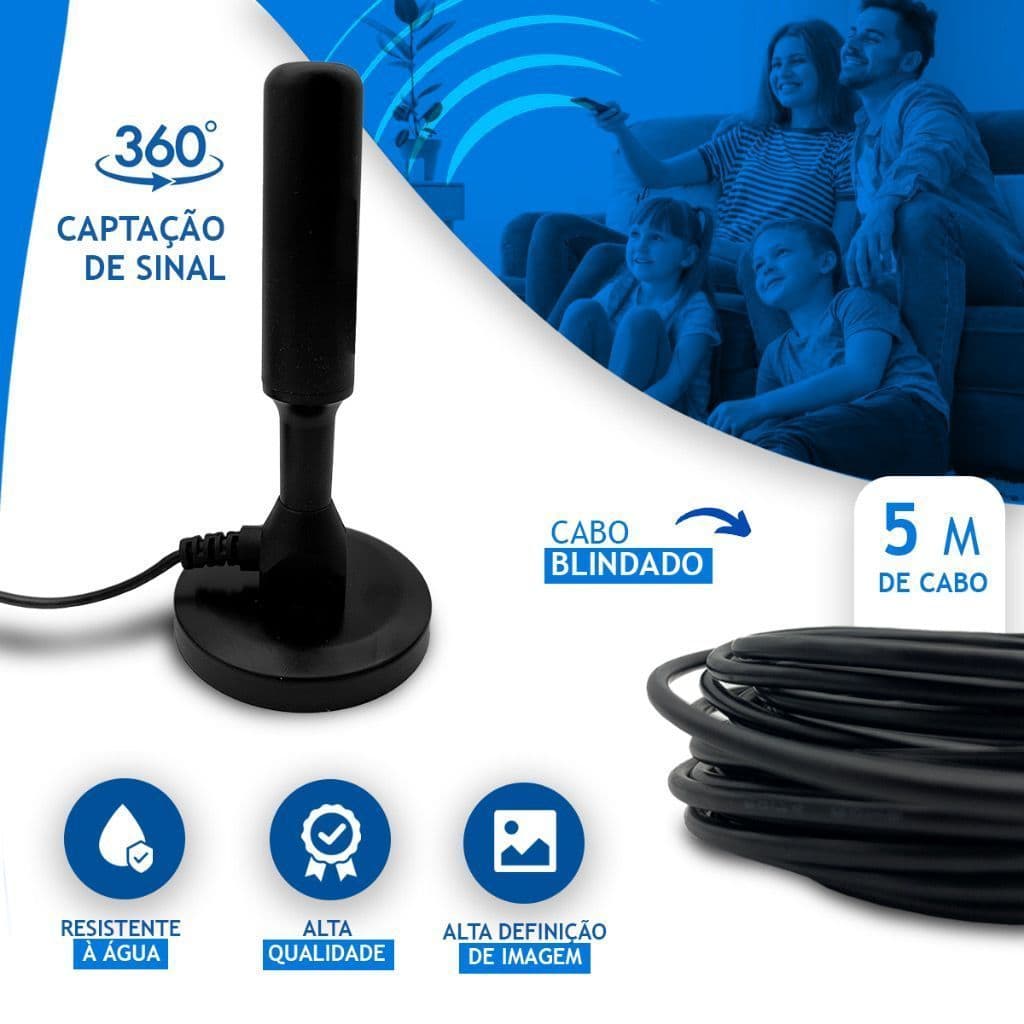 Antena para conversor digital Amplificada HDTV UHF VHF Diversos modelos